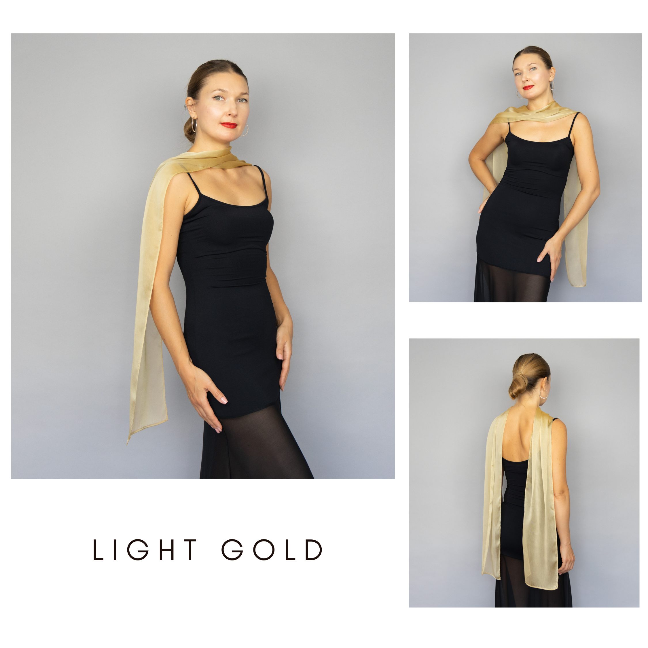 Light Gold scarf long chiffon scarf neck scarf sheer scarf mauve elegant accessories neck tie mauve scarf bridal elegance scarf