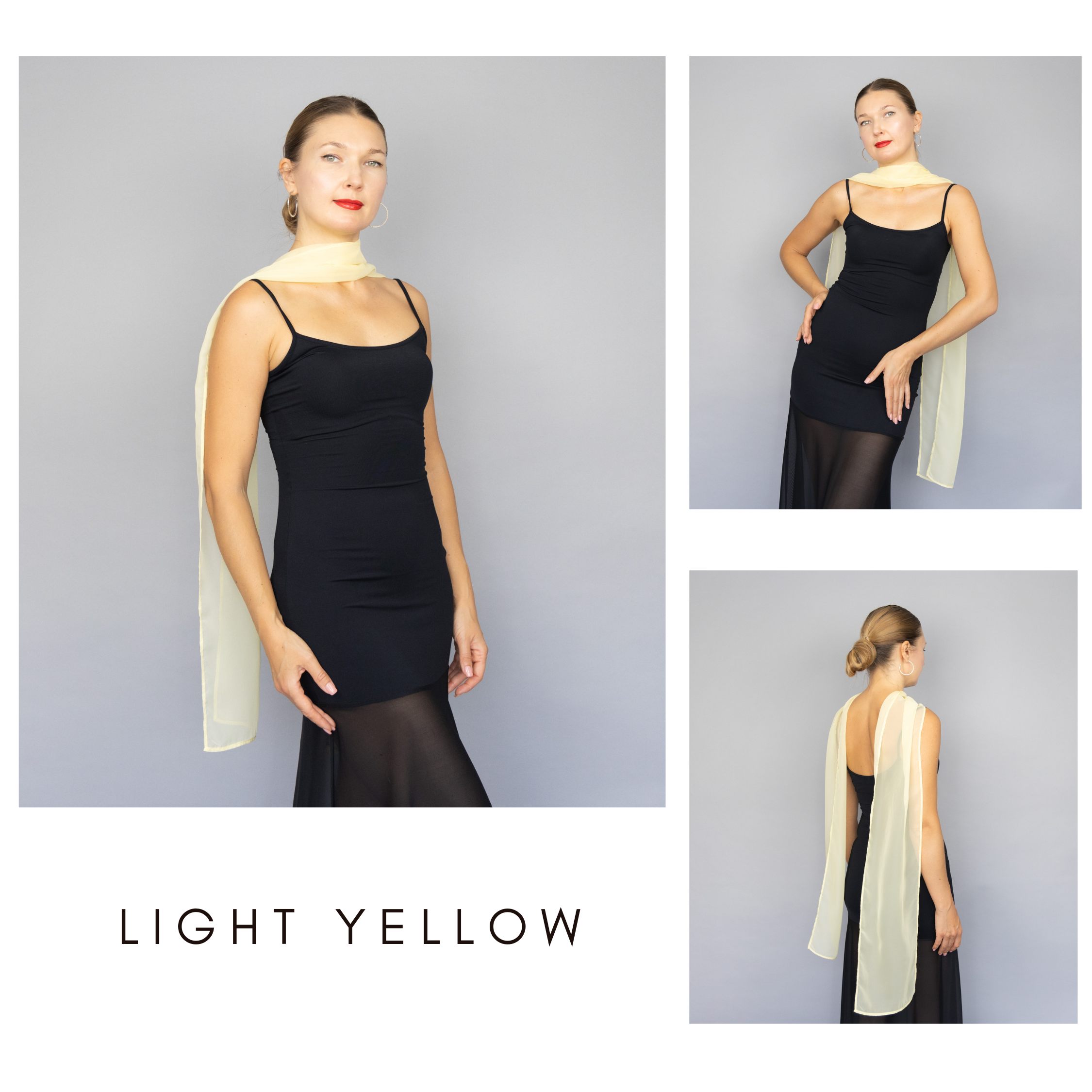 Light yellow scarf long chiffon scarf neck scarf sheer scarf mauve elegant accessories neck tie mauve scarf bridal elegance scarf