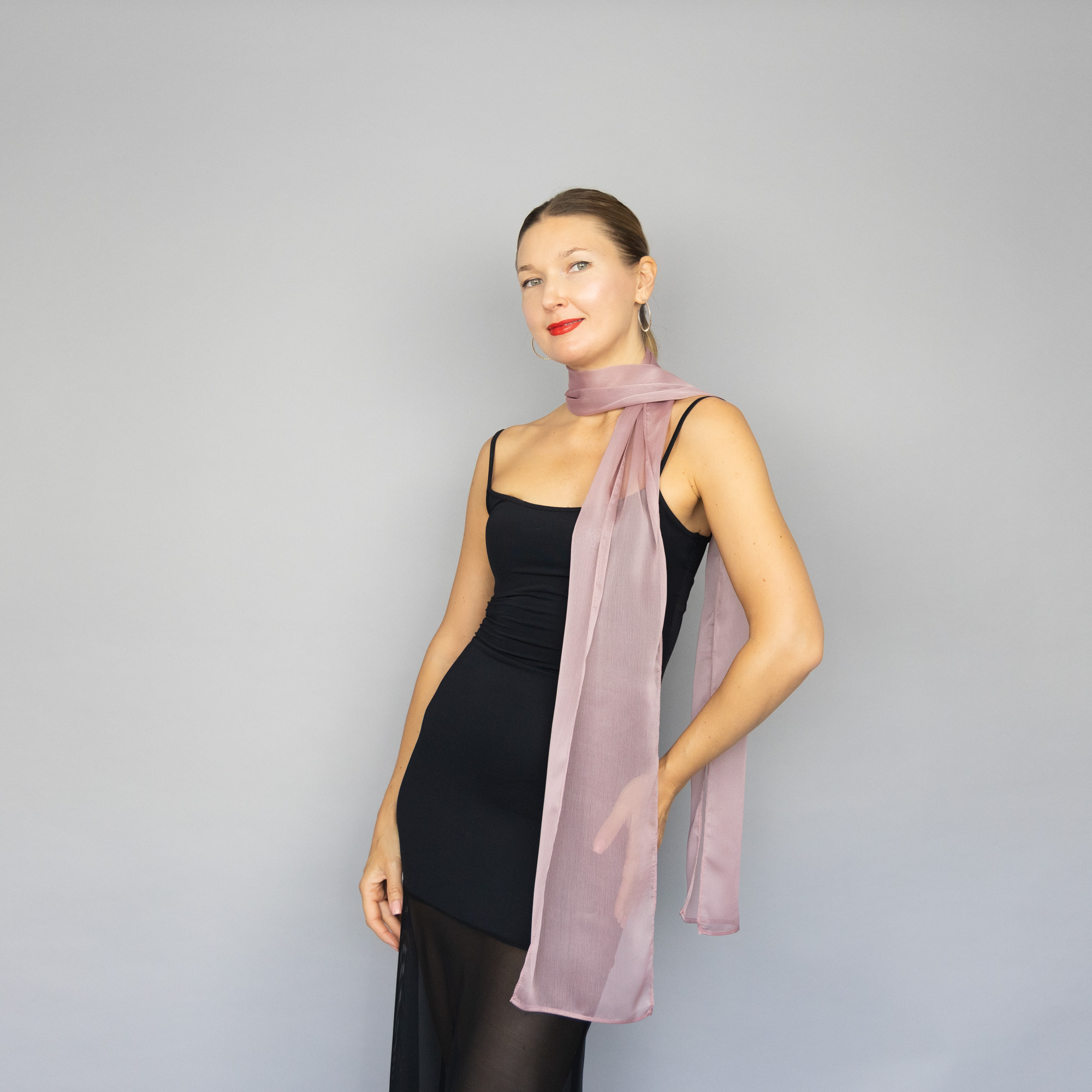 Mauve scarf long chiffon scarf neck scarf sheer scarf mauve elegant accessories neck tie mauve scarf bridal elegance scarf