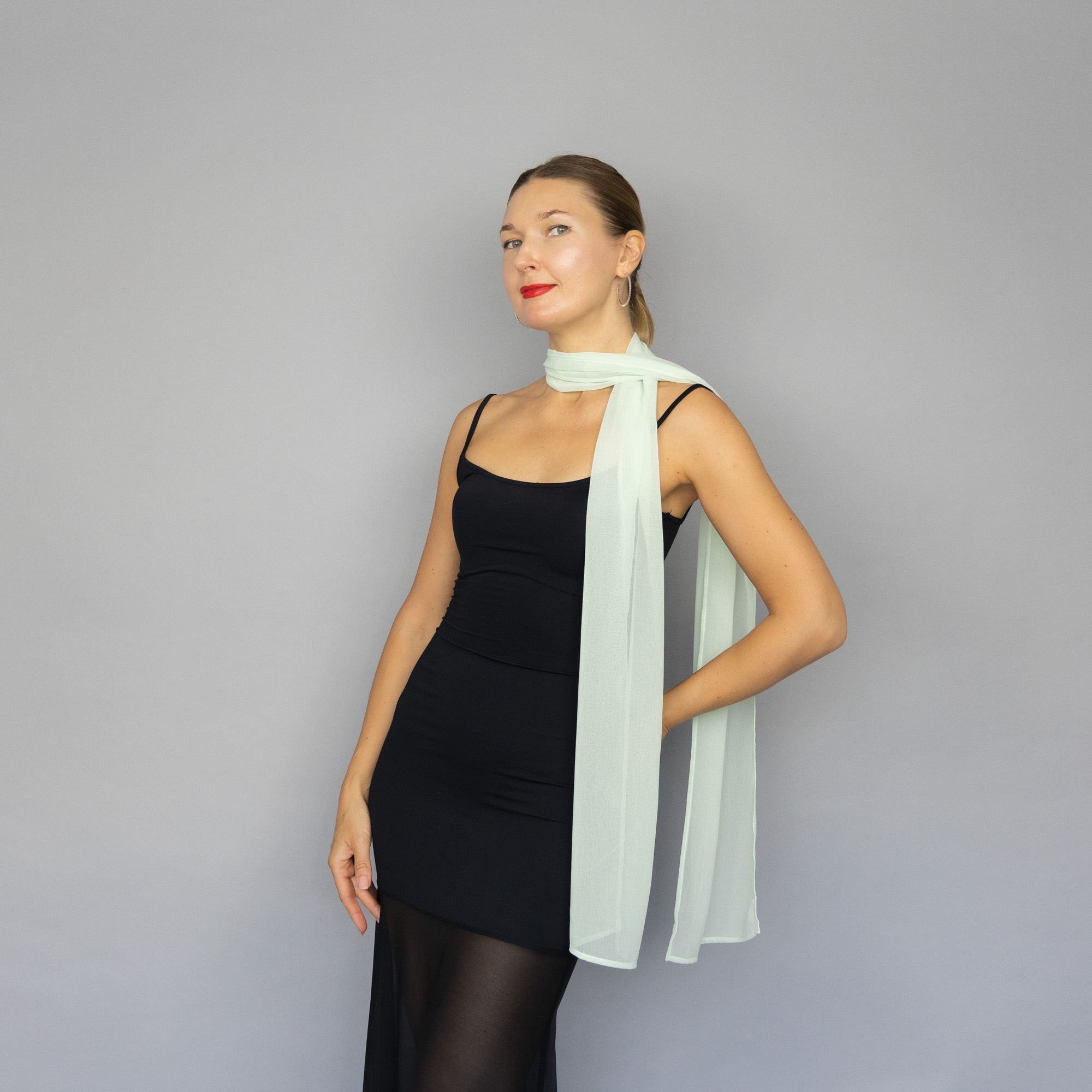 Mint green scarf long chiffon scarf neck scarf sheer scarf mauve elegant accessories neck tie mauve scarf bridal elegance scarf