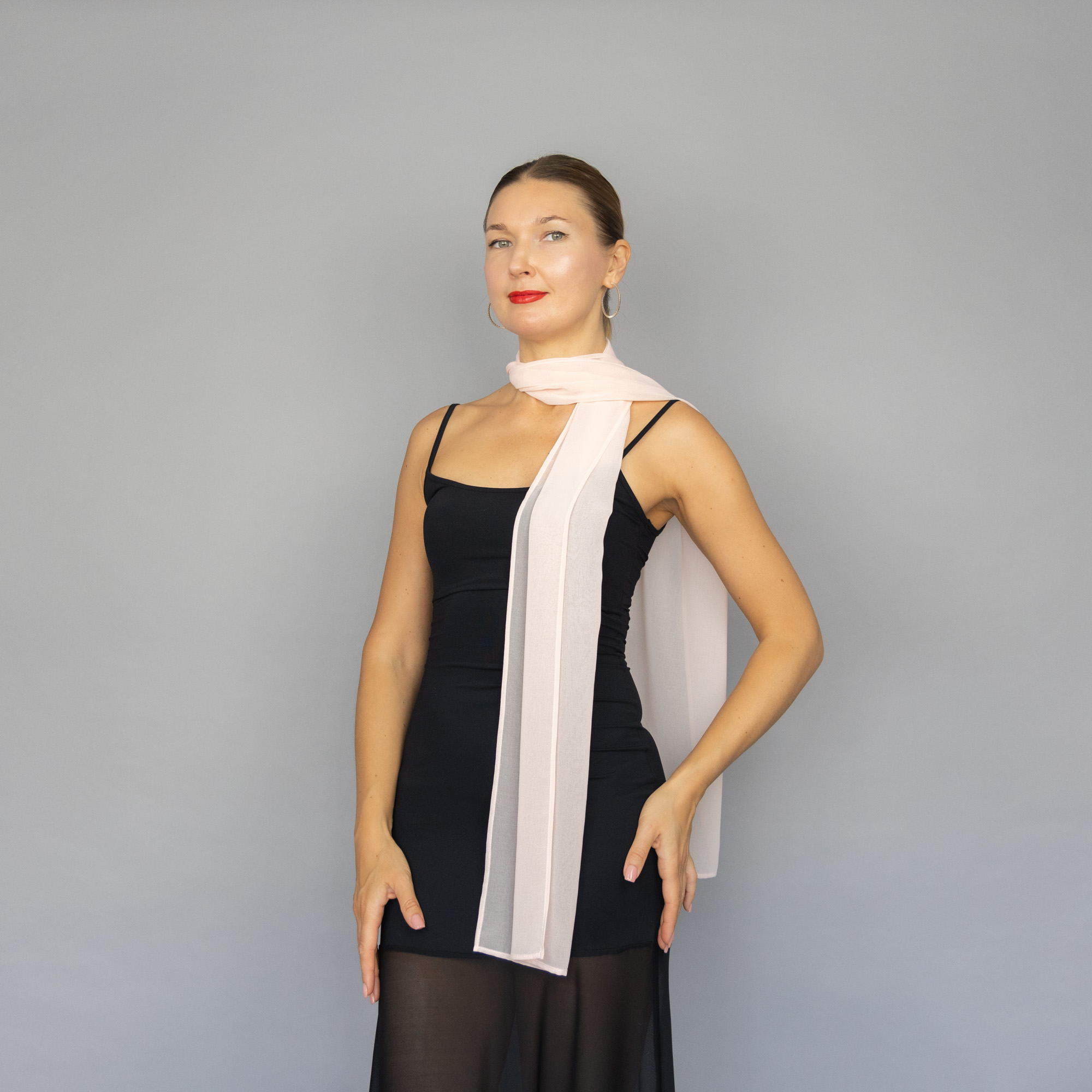 Misty Rose scarf long chiffon scarf neck scarf sheer scarf mauve elegant accessories neck tie mauve scarf bridal elegance scarf