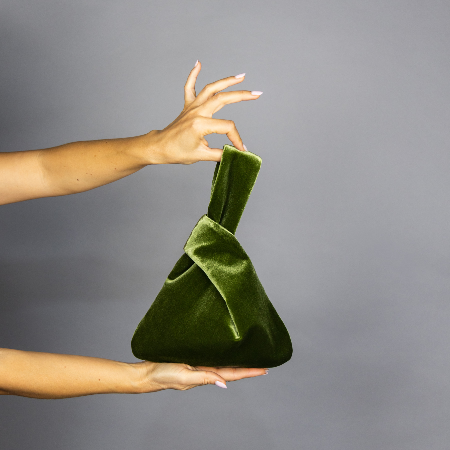 Teal green velvet purse japanese knot bag - BridalSpain