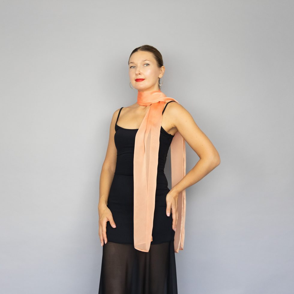 Orange scarf long chiffon scarf neck scarf sheer scarf mauve elegant accessories neck tie mauve scarf bridal elegance scarf
