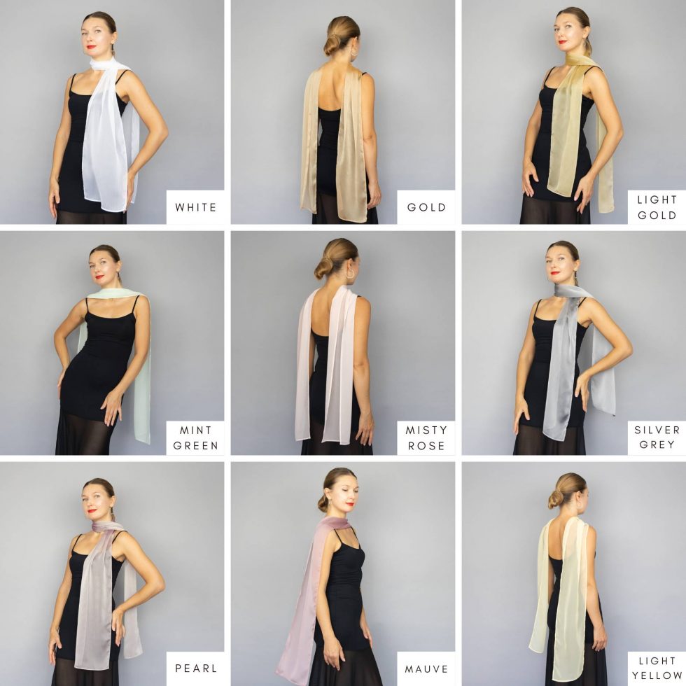 Long chiffon scarves