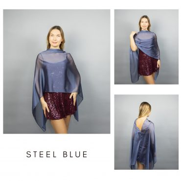 steel blue chiffon greek cape blue chiffon wrap
