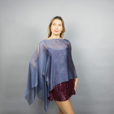 steel blue chiffon greek cape blue chiffon wrap