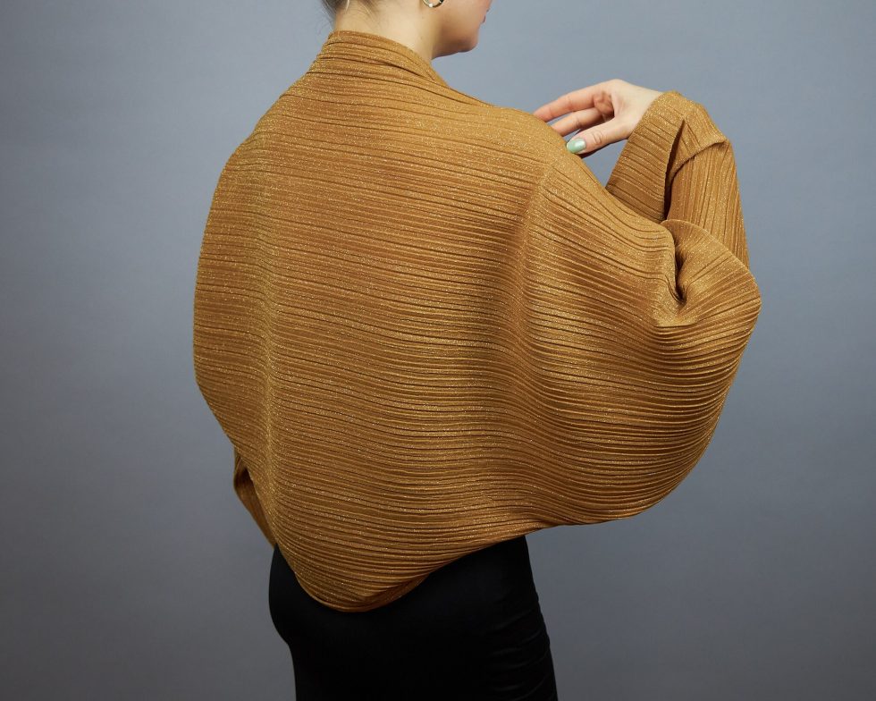 Mustard gold shrug gold sleeves wrap bolero