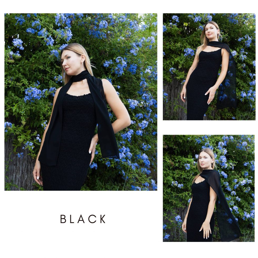 Black scarf long chiffon scarf neck scarf sheer scarf mauve elegant accessories neck tie mauve scarf bridal elegance scarf