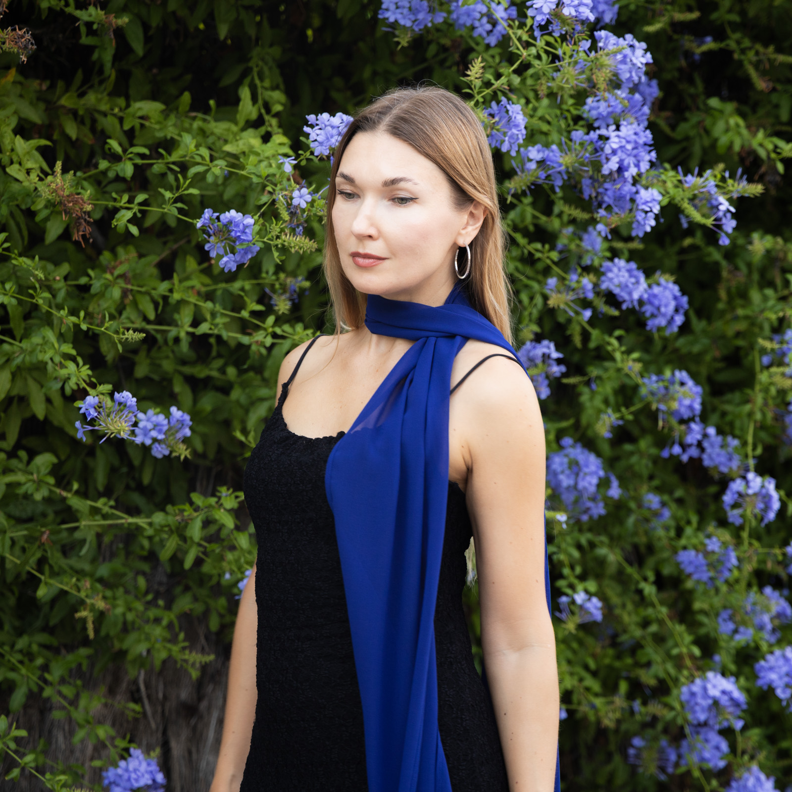 Blue scarf long chiffon scarf neck scarf sheer scarf mauve elegant accessories neck tie mauve scarf bridal elegance scarf