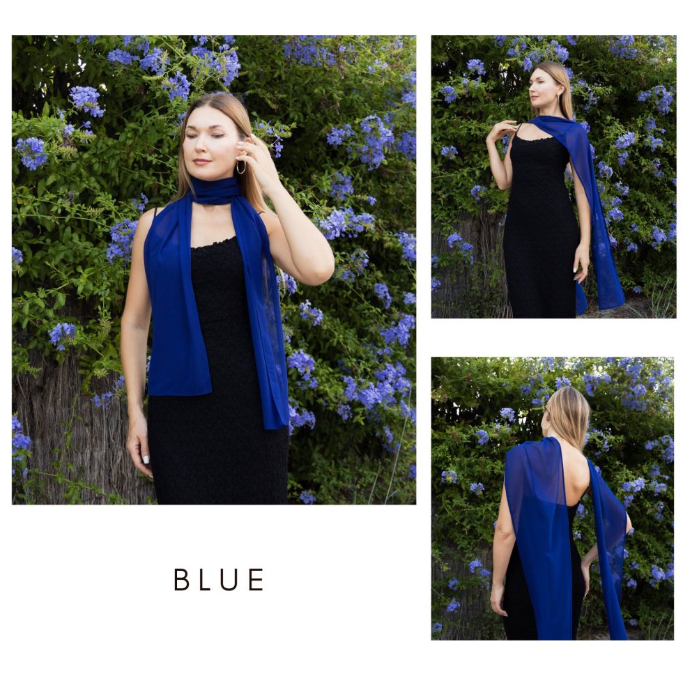 Blue scarf long chiffon scarf neck scarf sheer scarf mauve elegant accessories neck tie mauve scarf bridal elegance scarf