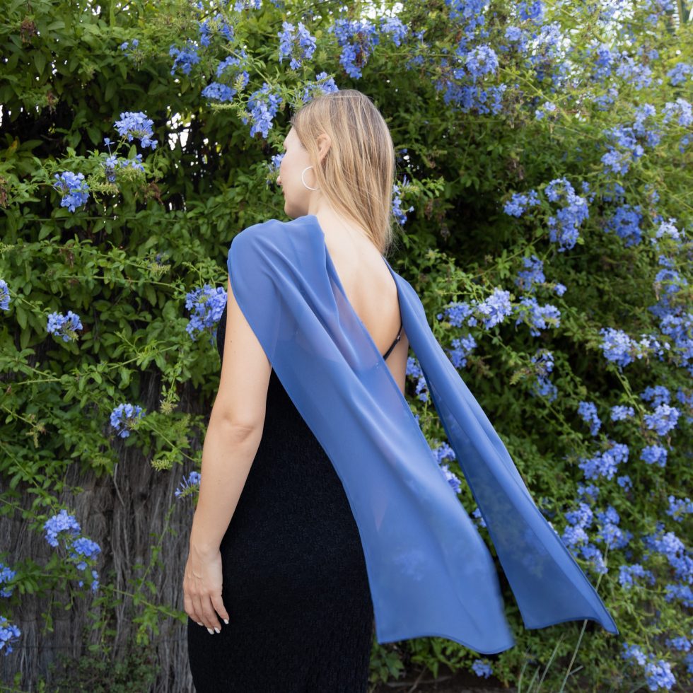 Blue Grey scarf long chiffon scarf neck scarf sheer scarf mauve elegant accessories neck tie mauve scarf bridal elegance scarf