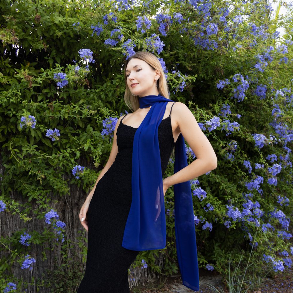 Blue scarf long chiffon scarf neck scarf sheer scarf mauve elegant accessories neck tie mauve scarf bridal elegance scarf