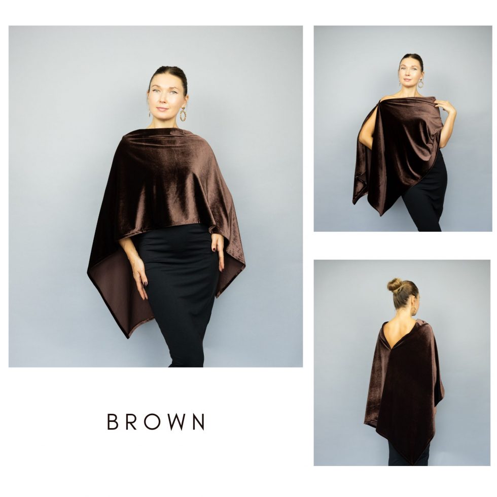 Brown chocolate velvet wrap dark brown velvet cape brown velvet shrug velour velvet bridesmaids wrap brown velvet cover woman brown winter wrap