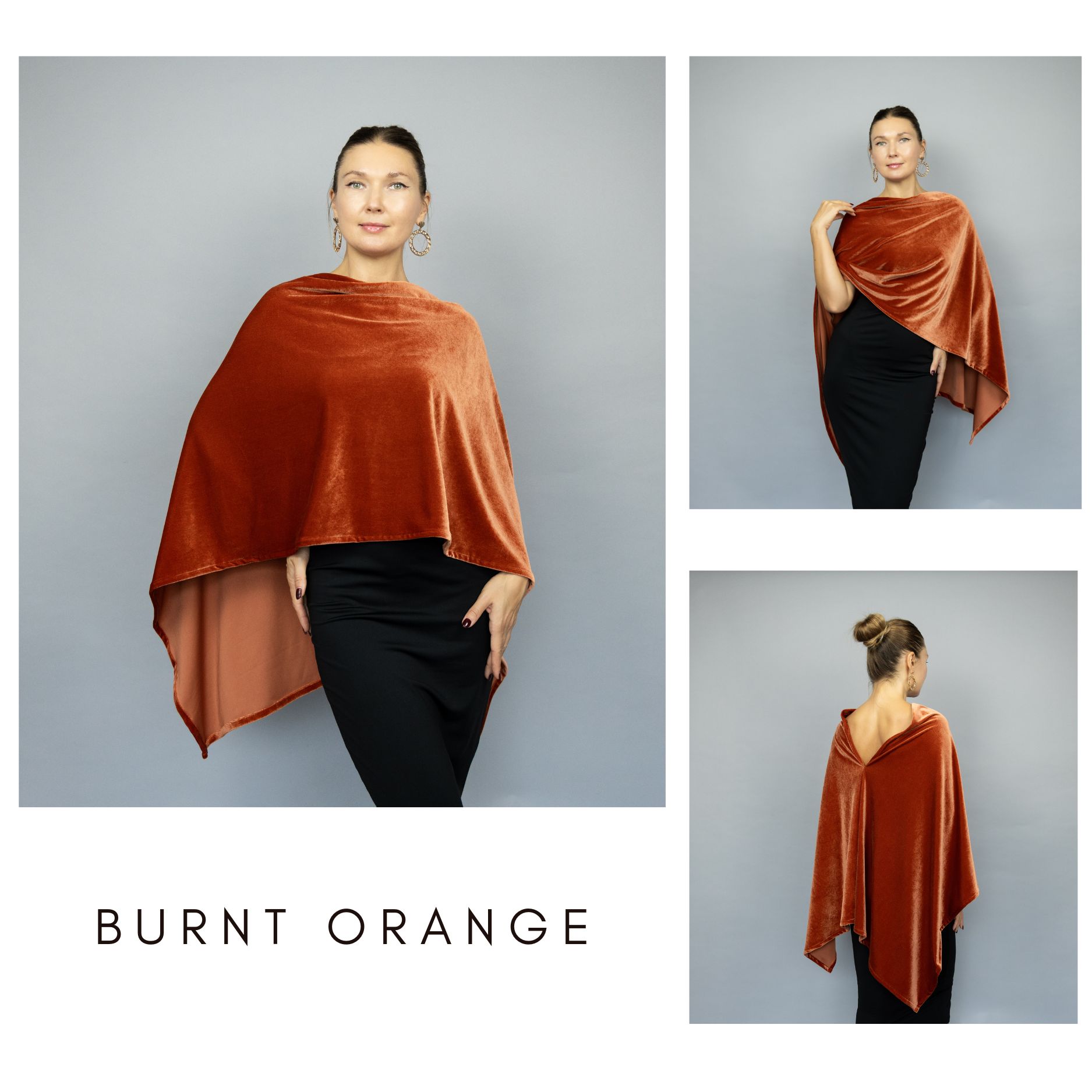 Burnt orange wrap burnt orange velvet cape velvet shrug velour velvet bridesmaids wrap burnt orange velvet cover woman winter wrap