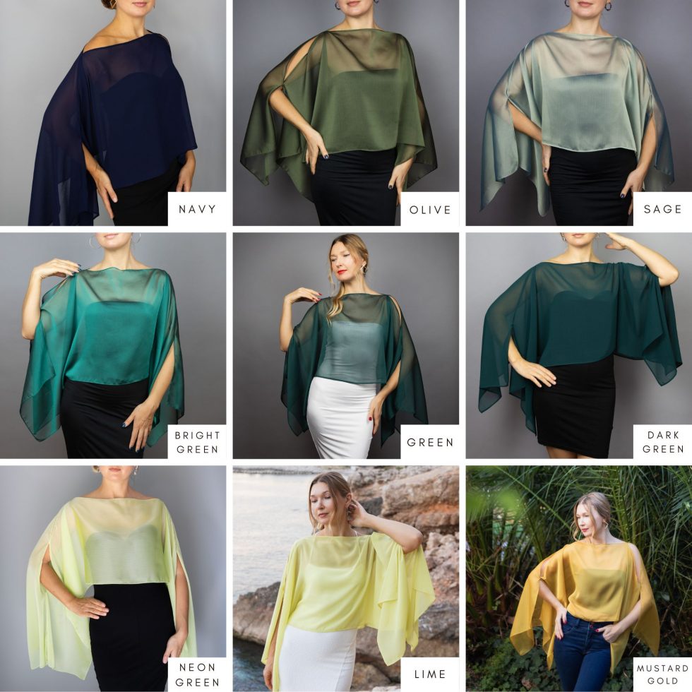 Chiffon capelets colors