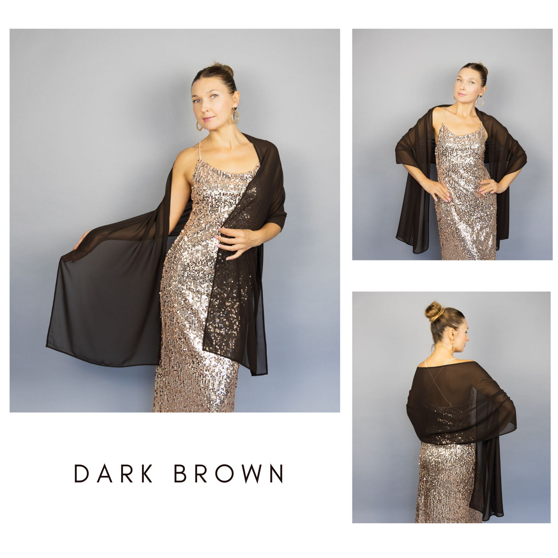 Dark Brown scarf brown Chiffon shawl brown wrap dark brown shawl evening scarf bridesmaids brown shawl woman brown shawl chocolate brown