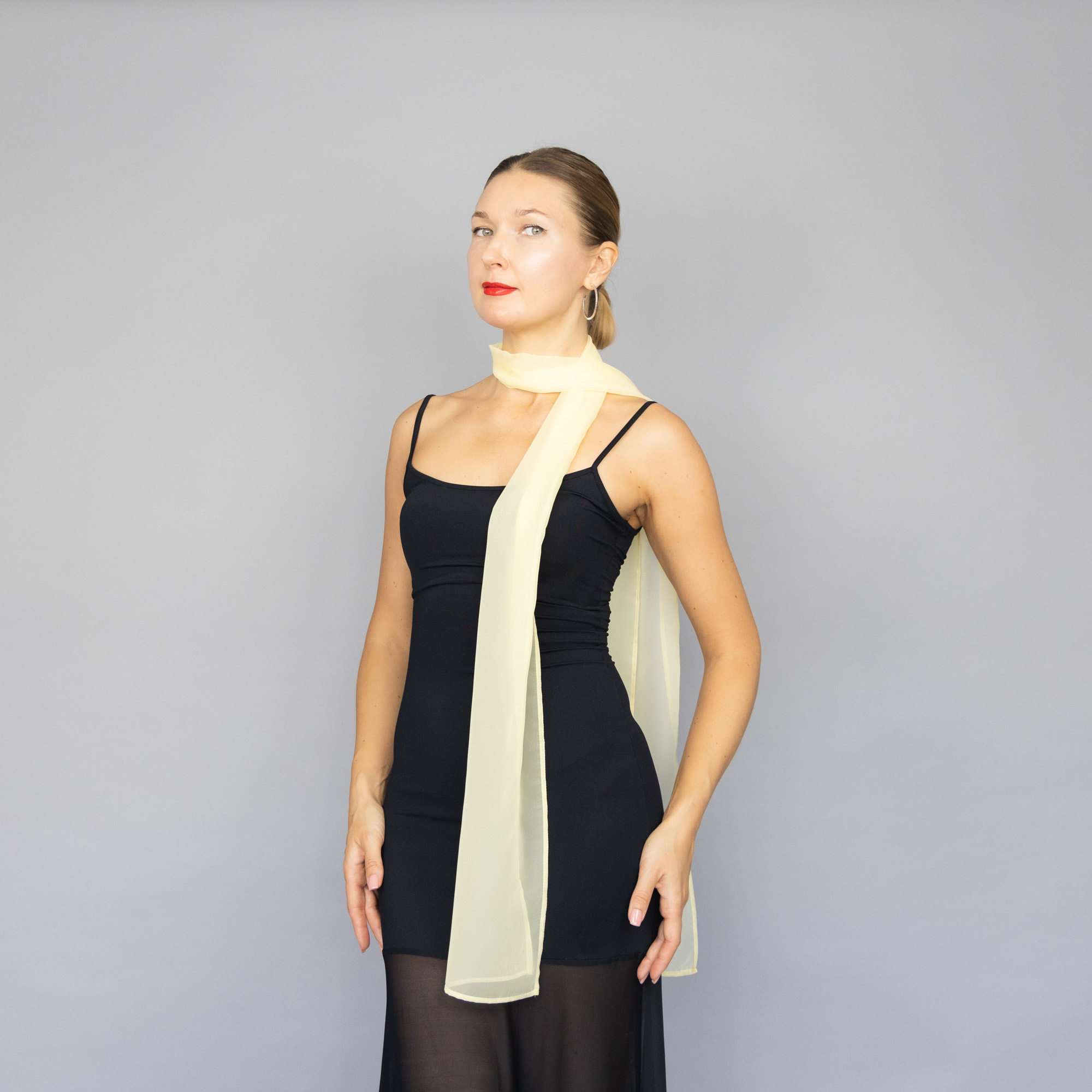 Light yellow scarf long chiffon scarf neck scarf sheer scarf mauve elegant accessories neck tie mauve scarf bridal elegance scarf