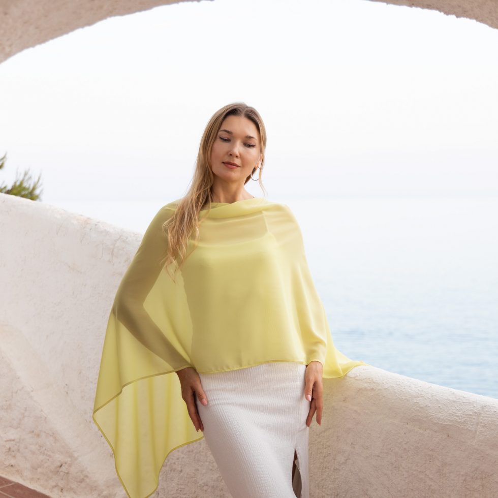 Lime green Chiffon wrap bolero capelet wedding or evening shrug, navy, white, blue shrug jacket, woman poncho, woman cape, choir cape