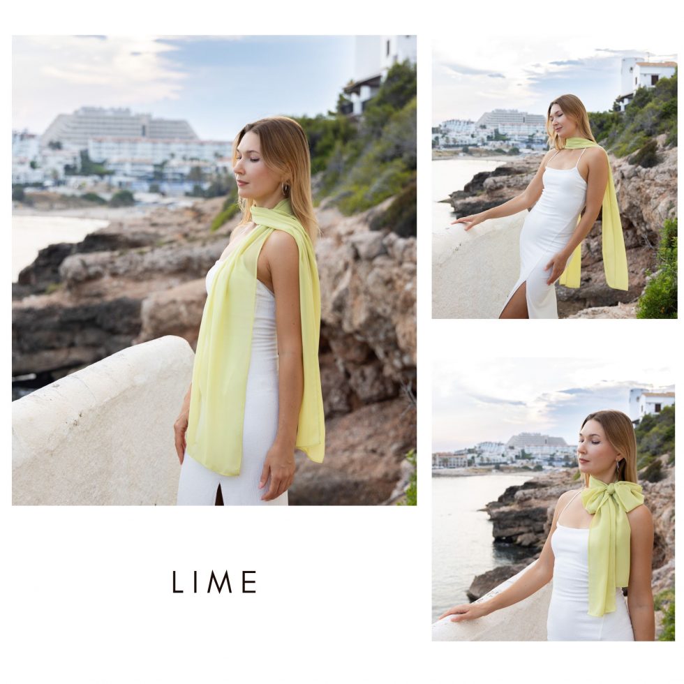 Lime yellow scarf long chiffon scarf neck scarf sheer scarf mauve elegant accessories neck tie mauve scarf bridal elegance scarf