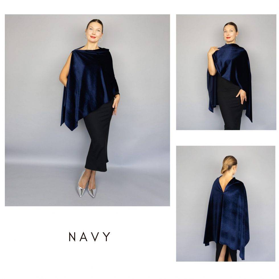Versatile velvet wrap navy velvet cape velvet shrug velour velvet bridesmaids wrap navy blue velvet cover shoulder cover woman velvet wrap