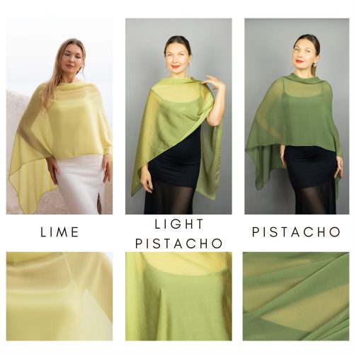 Pistacho green light pistacho lime chiffon greek cape