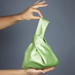 Brown bronze, black bag or green sage Japanese knot bag purse clutch wedding, party bag, simple and elegant bag, leather imitation pursev