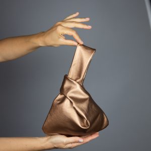 Brown bronze, black bag or green sage Japanese knot bag purse clutch wedding, party bag, simple and elegant bag, leather imitation purse