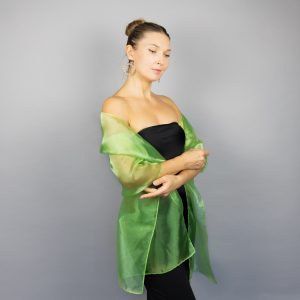 Light green organza wrap silver grey sheer shawl scarf silver grey sheer shrug bridesmaids scarf woman sheer scarf evening shawl prom