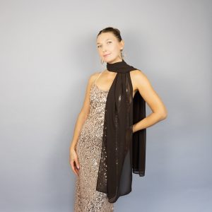 Dark Brown scarf brown Chiffon shawl brown wrap dark brown shawl evening scarf bridesmaids brown shawl woman brown shawl chocolate brown