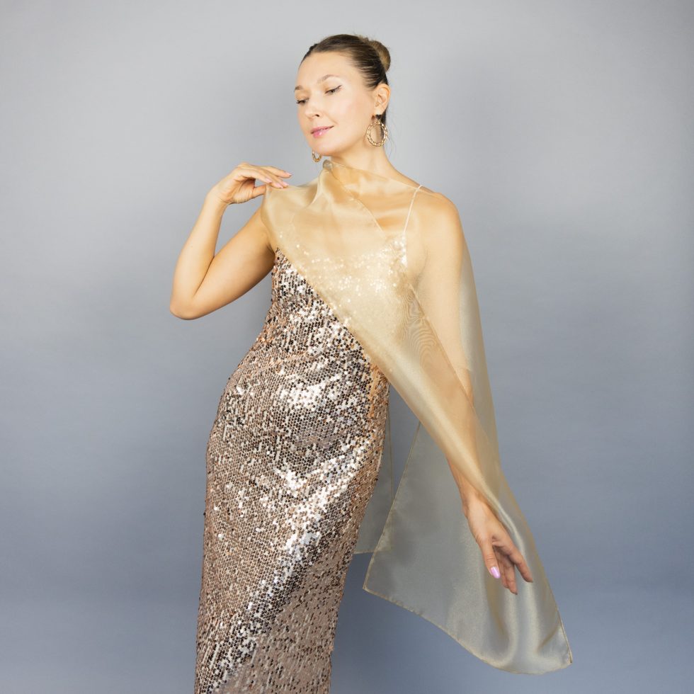 Gold organza wrap silver grey sheer shawl scarf silver grey sheer shrug bridesmaids scarf woman sheer scarf evening shawl prom