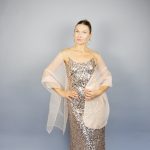 Light peach organza wrap silver grey sheer shawl scarf silver grey sheer shrug bridesmaids scarf woman sheer scarf evening shawl prom