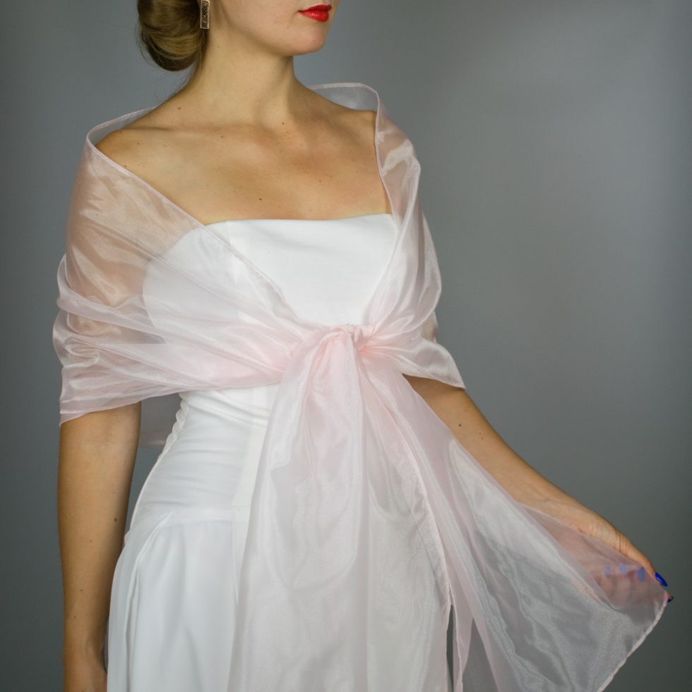 Light pink organza wrap silver grey sheer shawl scarf silver grey sheer shrug bridesmaids scarf woman sheer scarf evening shawl prom