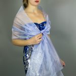 Lilac organza wrap silver grey sheer shawl scarf silver grey sheer shrug bridesmaids scarf woman sheer scarf evening shawl prom