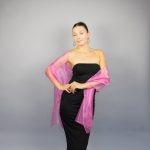 Neon pink organza wrap silver grey sheer shawl scarf silver grey sheer shrug bridesmaids scarf woman sheer scarf evening shawl prom