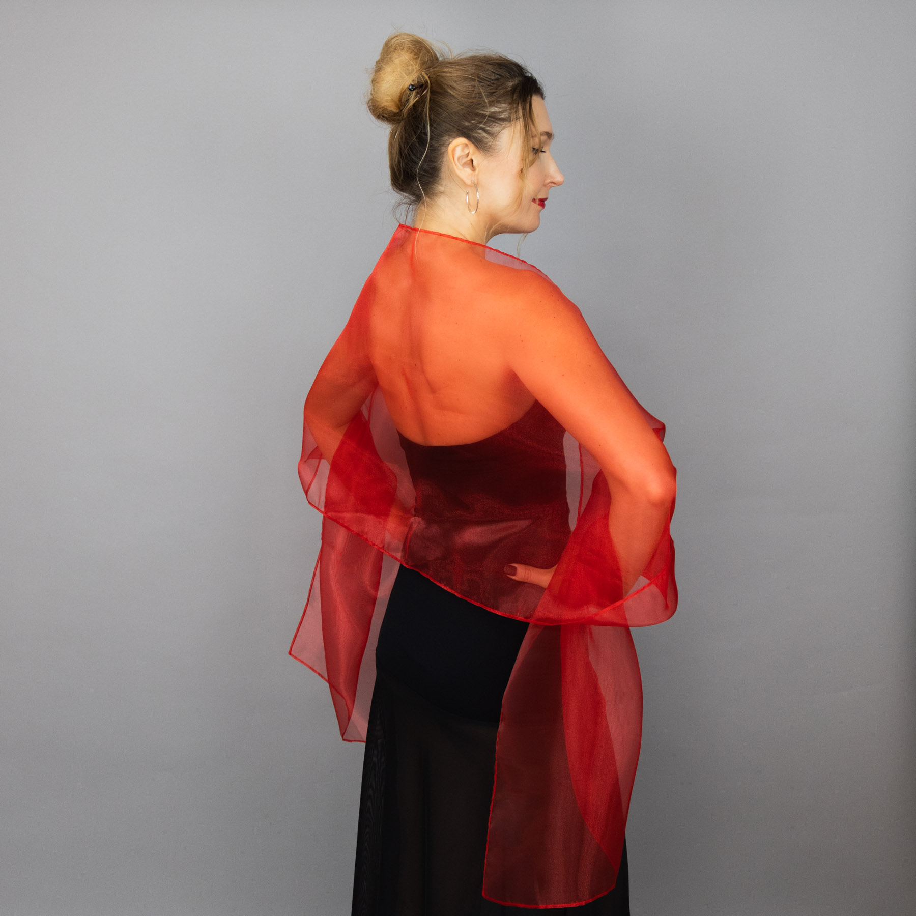 Red organza wrap silver grey sheer shawl scarf silver grey sheer shrug bridesmaids scarf woman sheer scarf evening shawl prom