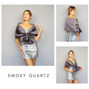 Smoky Quartz organza wrap black pull through wrap black shawl black bridesmaid shawl black organza scarf black loop wrap woman organza shrug