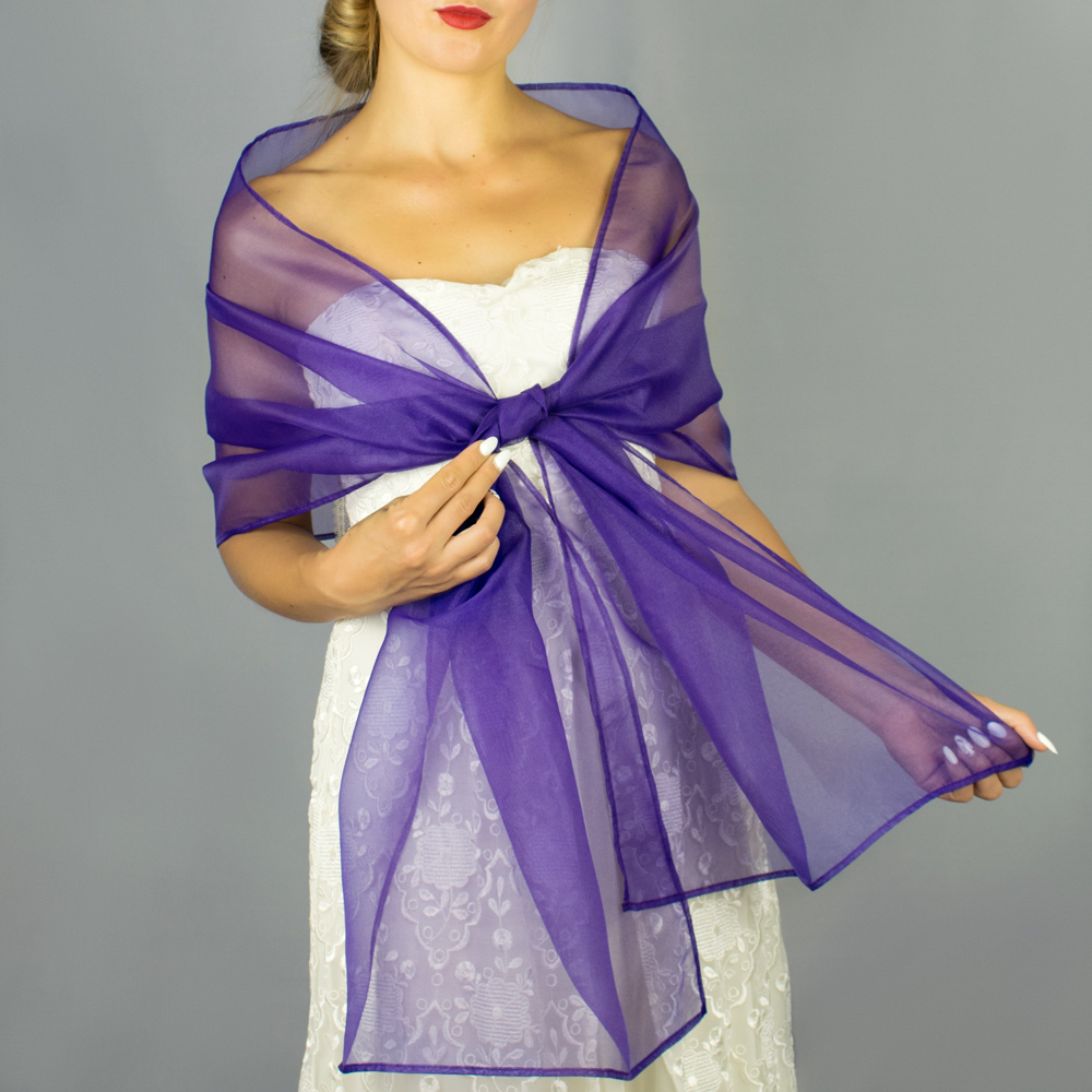 Violet organza wrap silver grey sheer shawl scarf silver grey sheer shrug bridesmaids scarf woman sheer scarf evening shawl prom