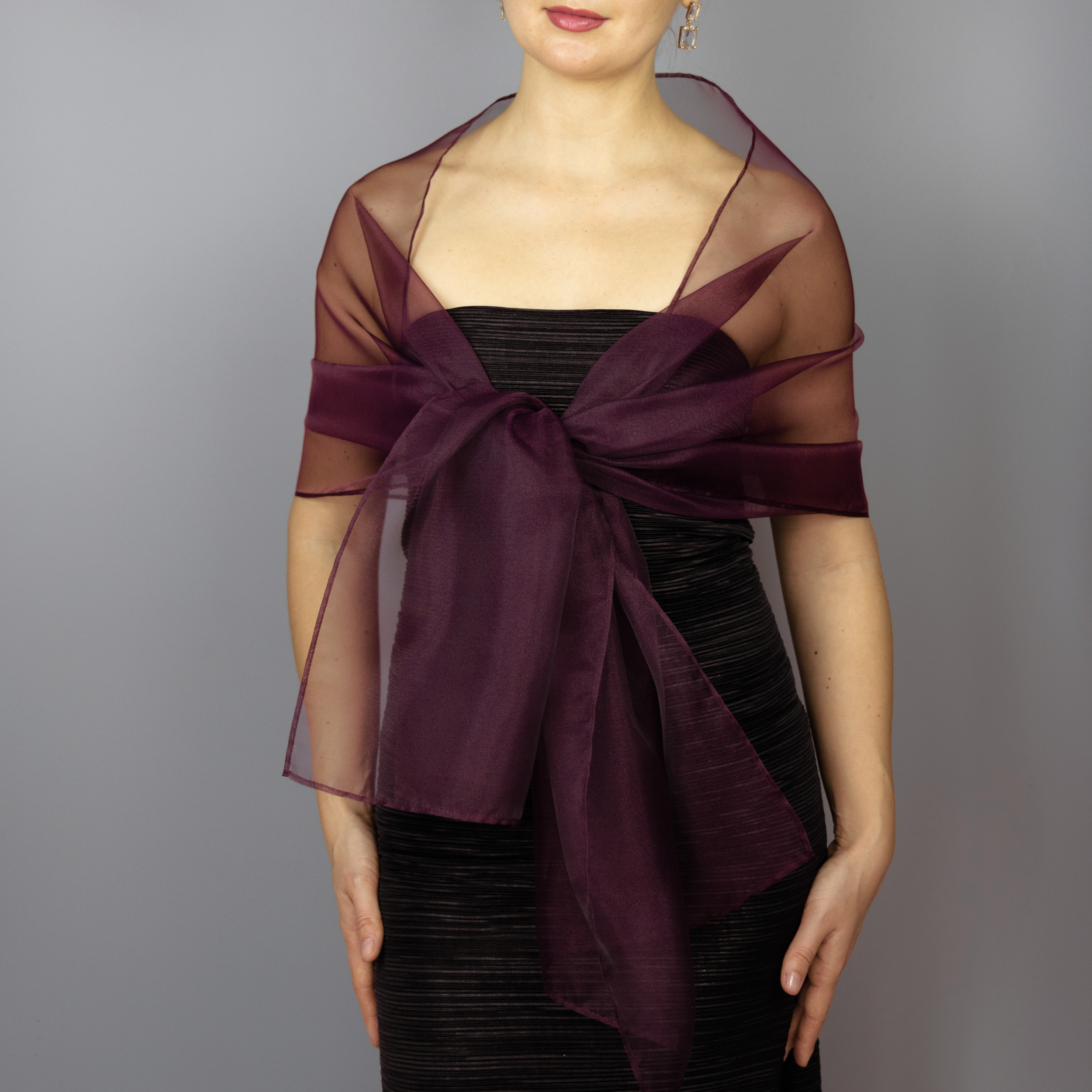 Wine organza wrap silver grey sheer shawl scarf silver grey sheer shrug bridesmaids scarf woman sheer scarf evening shawl prom