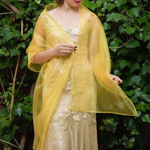 Yellow organza wrap silver grey sheer shawl scarf silver grey sheer shrug bridesmaids scarf woman sheer scarf evening shawl prom