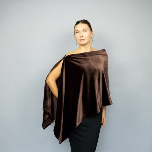 Brown chocolate velvet wrap dark brown velvet cape brown velvet shrug velour velvet bridesmaids wrap brown velvet cover woman brown winter wrap