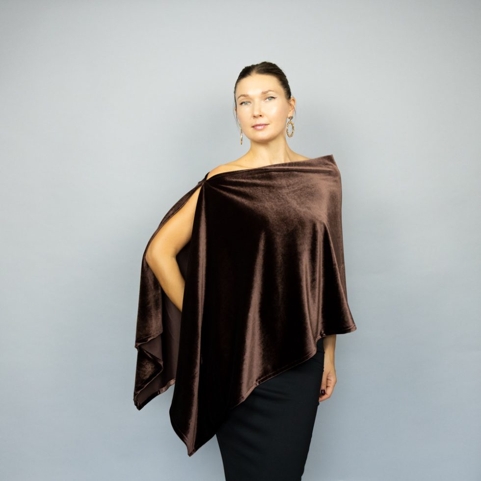 Brown chocolate velvet wrap dark brown velvet cape brown velvet shrug velour velvet bridesmaids wrap brown velvet cover woman brown winter wrap