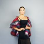 Multicolor faux fur shawl