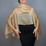 Chiffon gold wrap bolero capelet wedding or evening shrug, woman poncho, woman cape, choir cape.