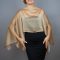 Chiffon gold wrap bolero capelet wedding or evening shrug, woman poncho, woman cape, choir cape.