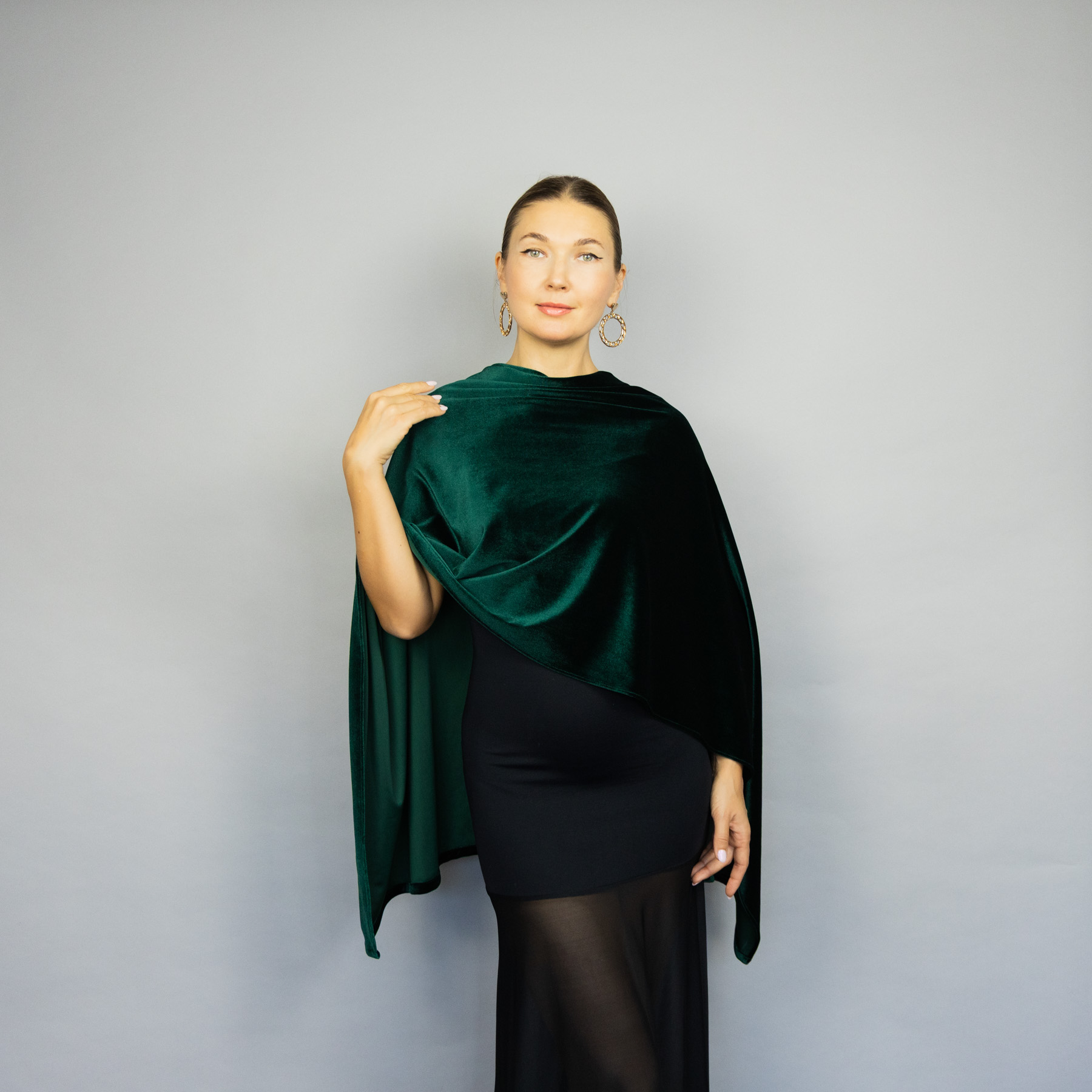 green Velvet wrap shawl bolero Winter wedding shrug deep green velvet scarf, warm scarf, deep green velvet bridesmaids wrap