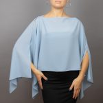 Light blue Chiffon capelet, wrap, bolero, summer spring wedding shrug, elegant accessory