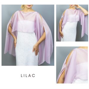 Lilac Chiffon capelet, wrap, bolero, summer spring wedding shrug, elegant accessory
