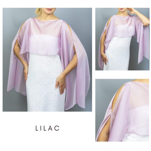 Lilac Chiffon capelet, wrap, bolero, summer spring wedding shrug, elegant accessory