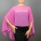 Neon pink Chiffon capelet, wrap, bolero, summer spring wedding shrug, elegant accessory