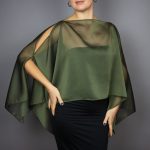 Olive Chiffon capelet, wrap, bolero, summer spring wedding shrug, elegant accessory